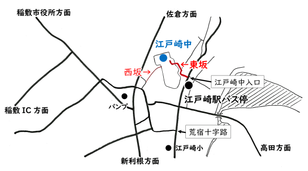 江戸崎中付近地図